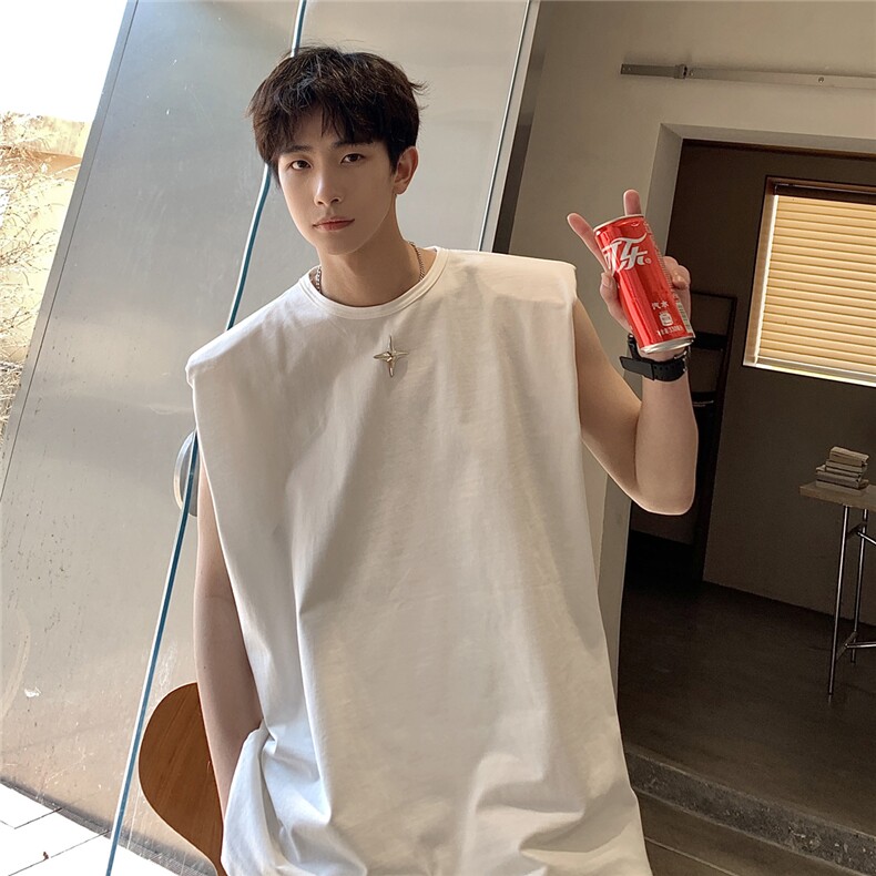 1美式港风四角星设计潮流背心大码M-5XL休闲背心男BX8764P25控39，男装背心/马甲，星座226-2