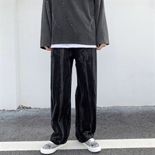 牛仔裤男直筒宽松潮牌阔腿休闲哈伦拖地百搭潮高街长裤kz302-p40,男装牛仔裤,星座1008-2