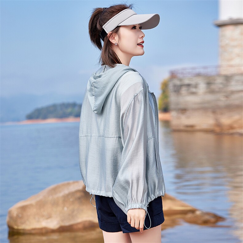 时尚短款防晒衣女款夏季2025新款宽松大码显瘦防晒服透气薄外套潮,女装防晒衣,可可小西