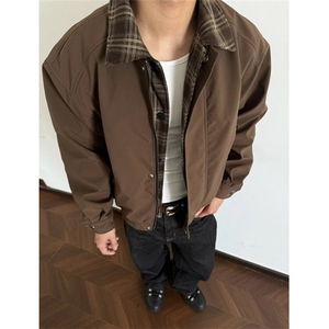 冬季美式假两件棉衣男夹克外套宽松简约百搭男士男款棉服 MY6106图片