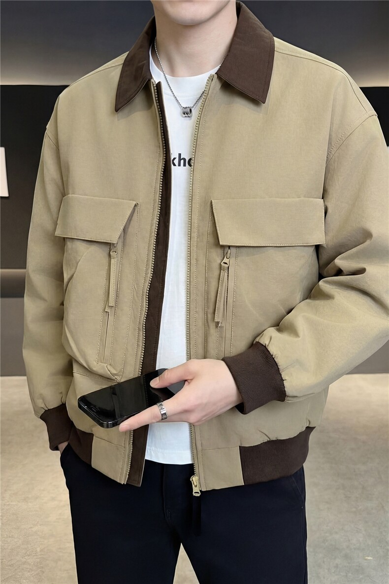 春款2026轻熟风抖音纯色休闲立领夹克店主风A236-660-P130,男装夹克,电商A236