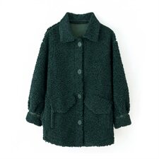 2020冬季新款时尚气质仿羊羔毛绒外套保暖舒适优雅外套，女装羊羔毛/颗粒绒，简韵佳