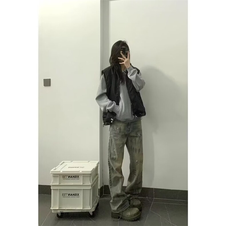 美士泼墨点缀做脏牛仔裤ZK0347-P48,男装牛仔裤,星座313A(原308A-2)