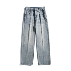 美式复古cleanfit浅色牛仔裤男K216P50，男装牛仔裤，电商D325