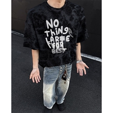 T9007P38控58高克重巴家脏脏面料扎染印花宽松高街T恤，男装T恤，电商B205