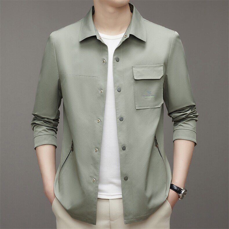 2023秋款休闲时尚高端男士外套上衣风衣夹克P175，男装风衣，电商D223-1