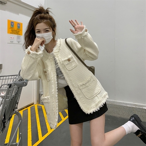 白色流苏法式小香风外套女2025春新款名媛气质高级感今年流行上衣图片