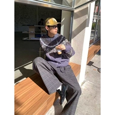 圆领拉链针织开衫男女同款冬季慵懒风宽松休闲毛衣外套MY368，男装针织衫/毛衣，星座1116A（原606A-3）