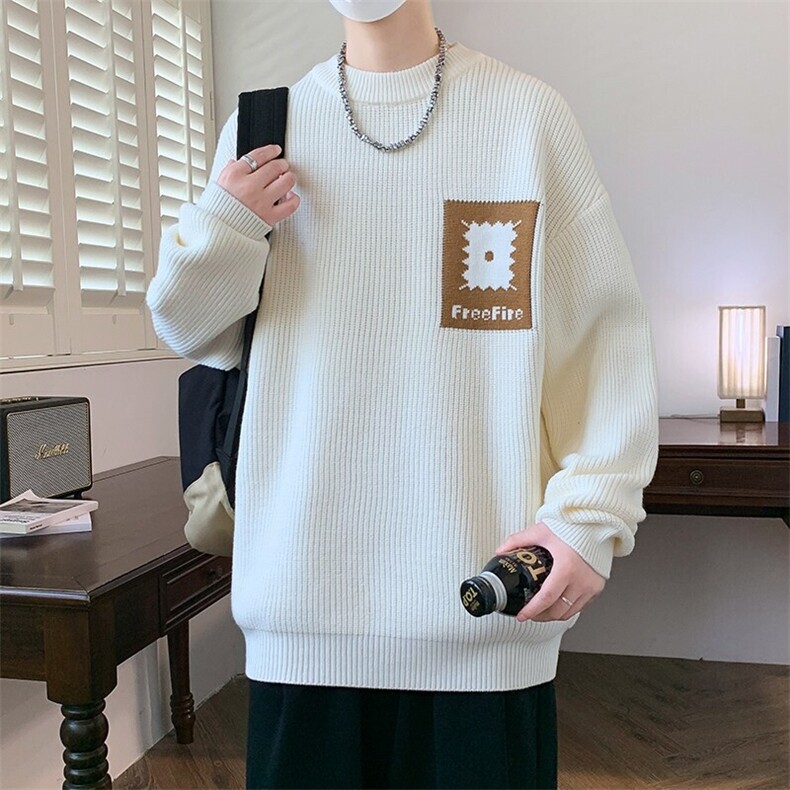 84761-P60秋冬新款休闲毛衣男长袖针织衫简约百搭打底衫图片