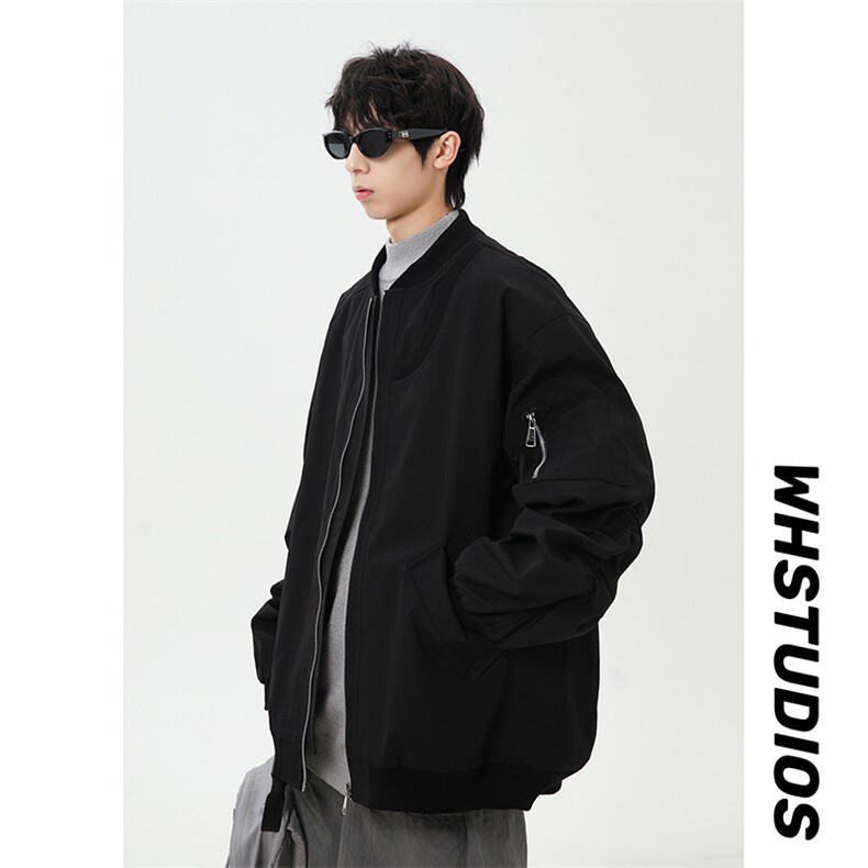 春季新款港风美式拉链设计感立领棒球服夹克XZ213-JK03-P68控98,男装夹克,星座213
