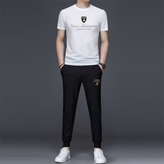 JG1867男士2023年春夏季新款运动套装短袖长裤T恤卫裤二件套P110，男装休闲套装，电商B360