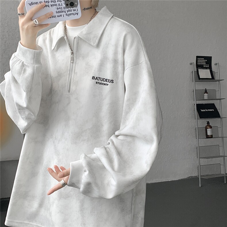 WY5536-P35特控68加领带P40特M-5XL扎染宽松中性卫衣,男装卫衣,电商D232