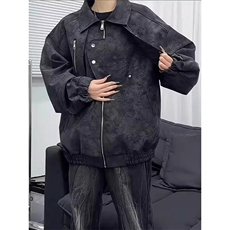 现货网图慎用春款皮夹克做旧复古外套JK311P70，男装夹克，星座1904A