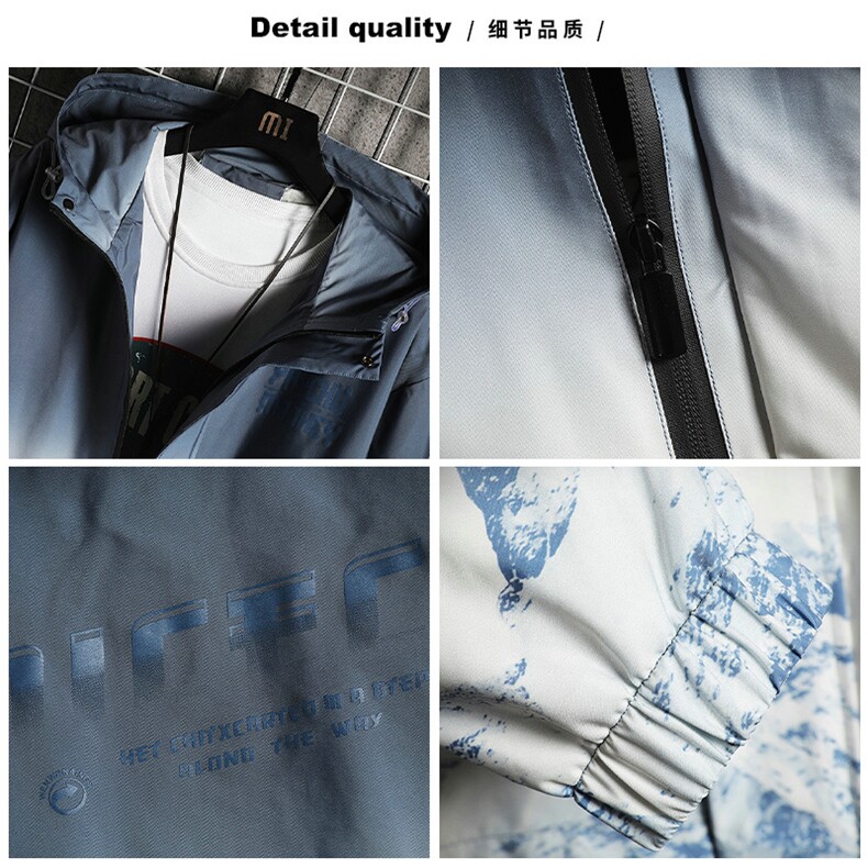 渐变夹克男2021宽松韩版潮牌春秋季连帽防风外套DS857TP65,男装夹克,电商A102