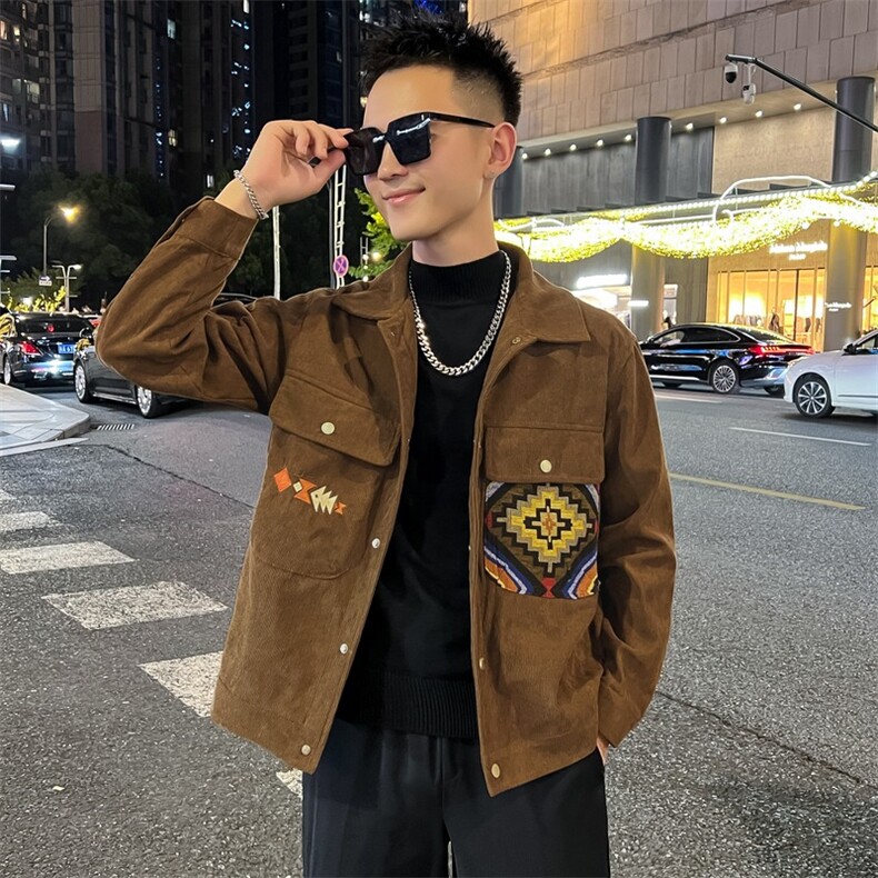 美式休闲翻领夹克男2026春季新款潮流百搭时尚男士外套上衣潮,男装夹克,星座218-1（原230）