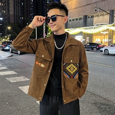 美式休闲翻领夹克男2026春季新款潮流百搭时尚男士外套上衣潮，男装夹克，星座218-1（原230）