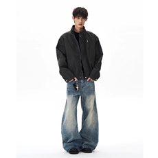 复古立领工装夹克2026春季新款美式短款男士外套飞行服宽松上，男装夹克，星座302B-3