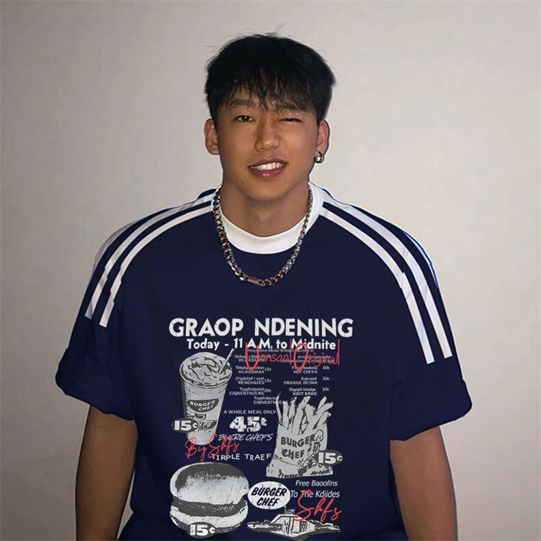 夏季美式高街重磅纯棉三条杠织带撞色男女短袖T恤ZD358-特P30,男装T恤,电商A486