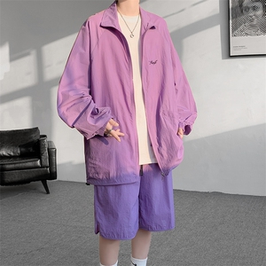 8XL-M 特大码冰丝防晒服短裤套装男户外防晒衣运动外套潮TZ102P65图片