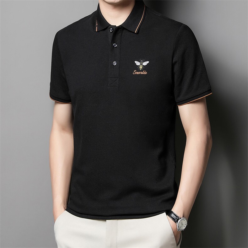 男士夏季短袖POLO衫2023新款时尚潮流简约纯棉短袖T恤男装上衣P50图片