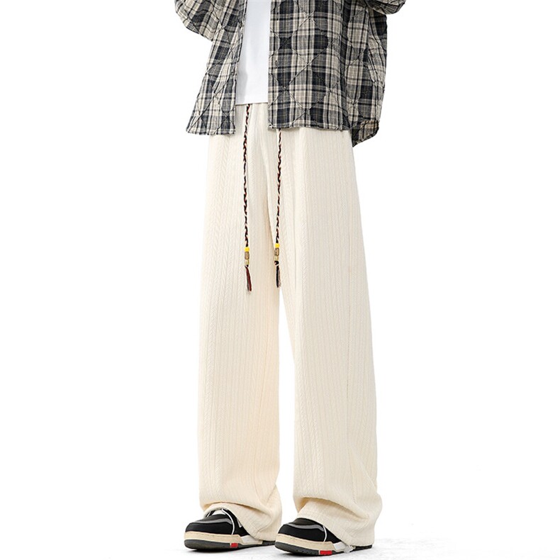 特批P35无差价2025潮流麦穗纹休闲裤男港风宽松拖地阔腿裤K5631，男装休闲裤，电商A001
