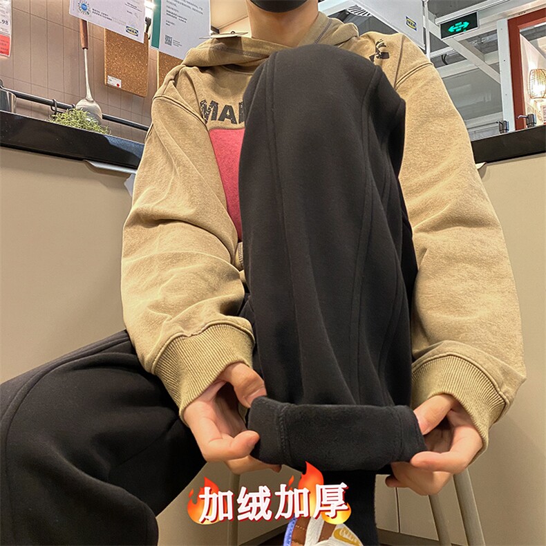 加绒加厚冬季高街休闲直筒裤715-6-BX22P55(控78）图片