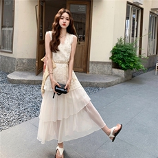 2025新款蕾丝连衣裙女仙女裙（配腰带）2C325-A8815P155K218，女装连衣裙，2C325