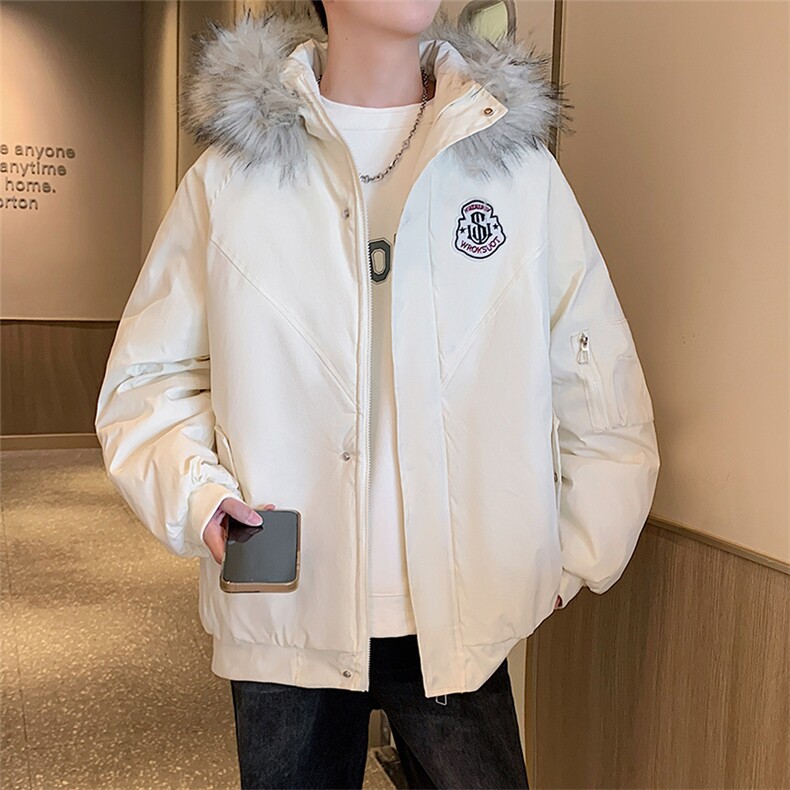 冬季宽松/连帽大毛领休闲外套潮加厚棉衣XZ102B-1M2592-P90,男装棉衣,星座102B-1