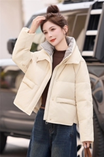 时尚短款羽绒服女2025冬季新款高级感立领保暖90白鸭绒外套，女装羽绒服，姿衣坊