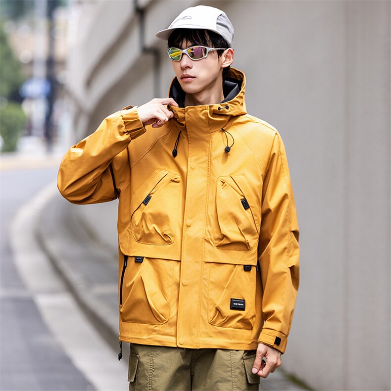 【限价199】2025春秋季新款登山服男士夹克宽松潮流速干连帽外套,男装夹克,电商D215