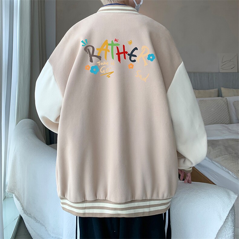 摇粒绒棒球服男大码开衫卫衣男夹克BF86301-P65,男装夹克,电商A040