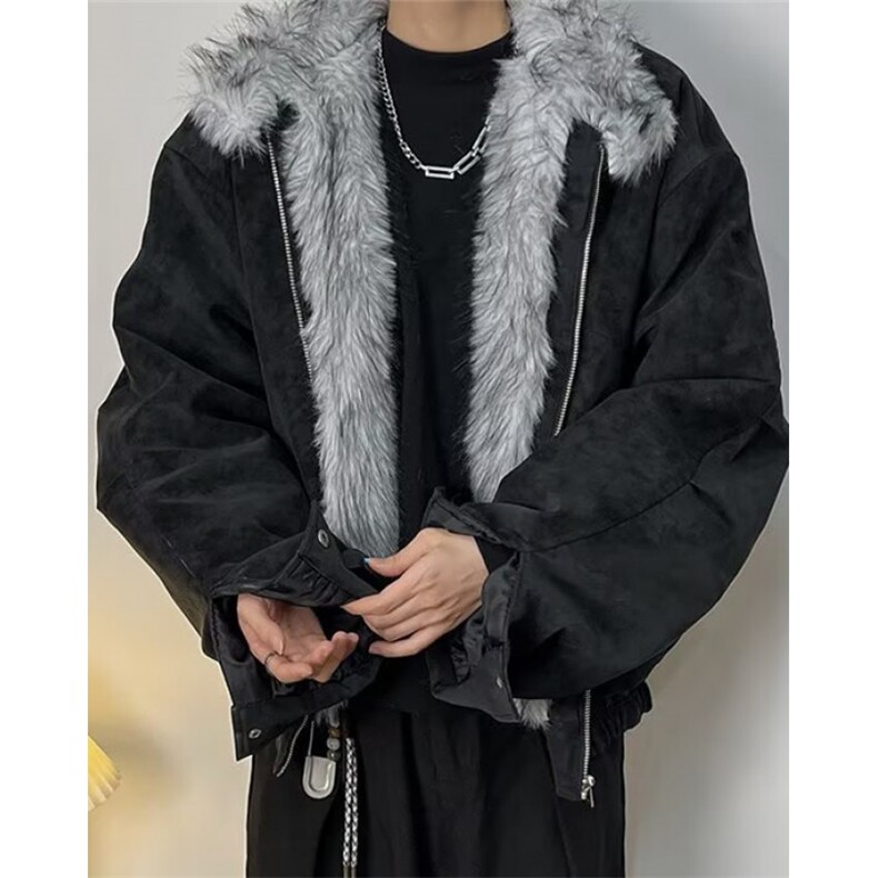 座山雕棉服男款冬季加厚连帽毛领外套高级感痞帅夹克棉衣JW322，男装夹克，星座1116A（原606A-3）