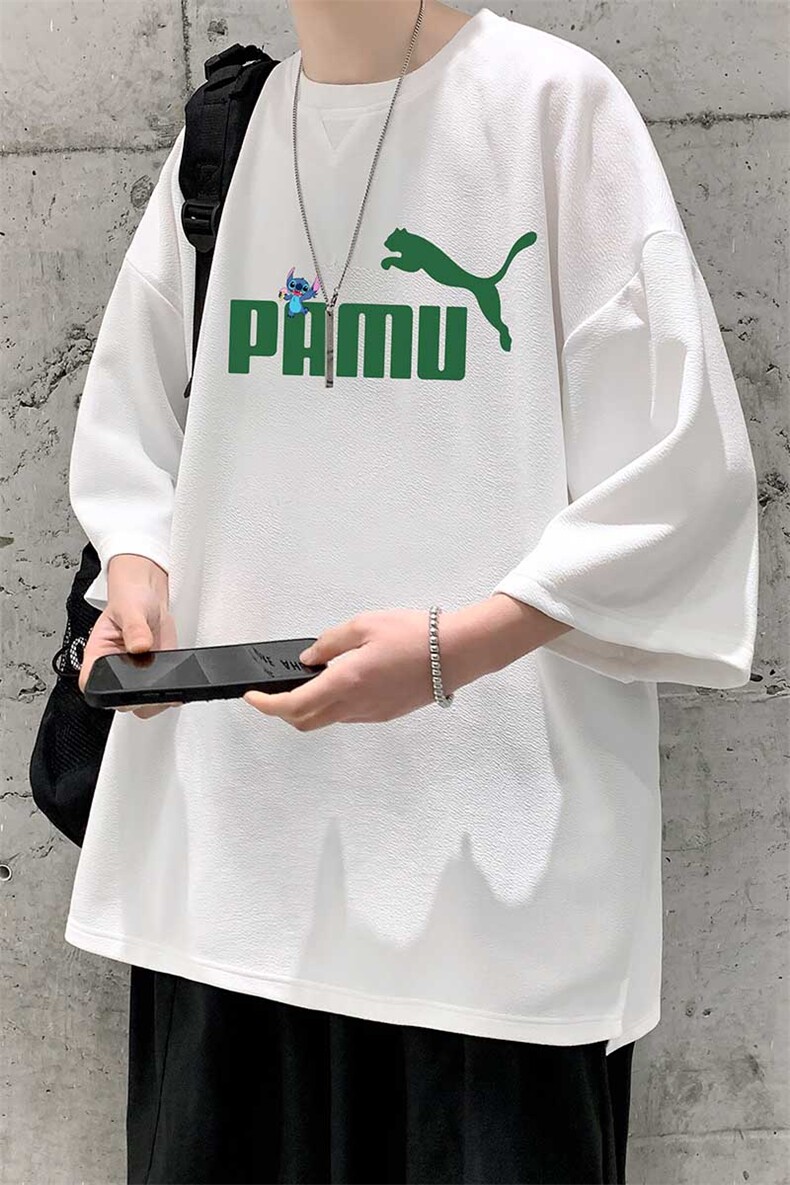 Q11227-P30春夏季七分袖t恤男大码五分袖男短袖中袖大皂风,男装T恤,电商A040