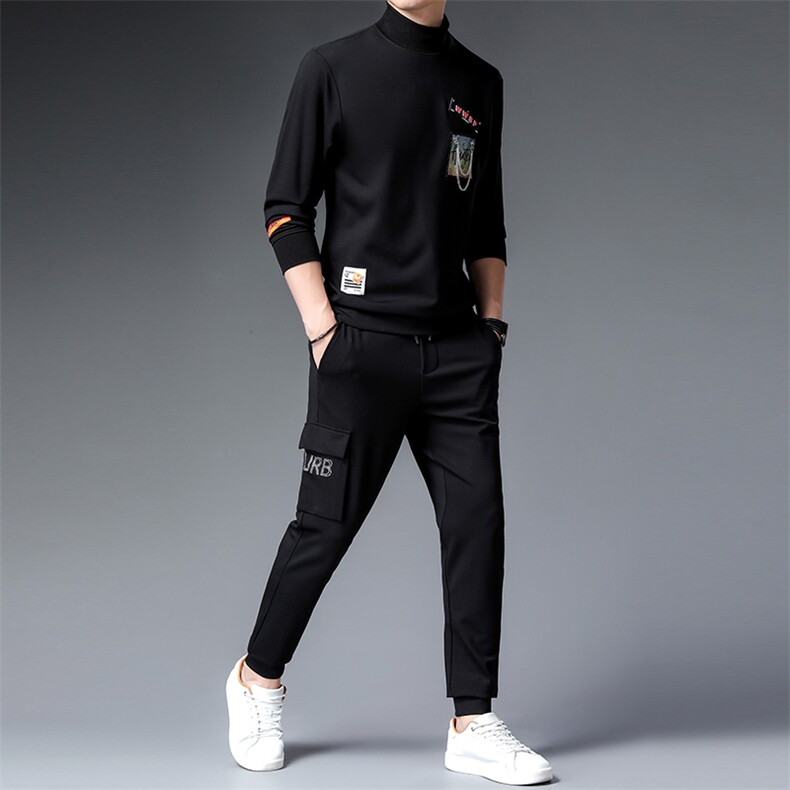 CA9857钱塘2020-2秋冬季新款休闲时尚百搭中青年男士套装P160,男装休闲套装,钱塘207-2