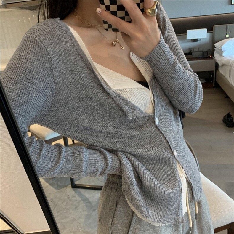 假两件针织开衫，其它，XTZ style