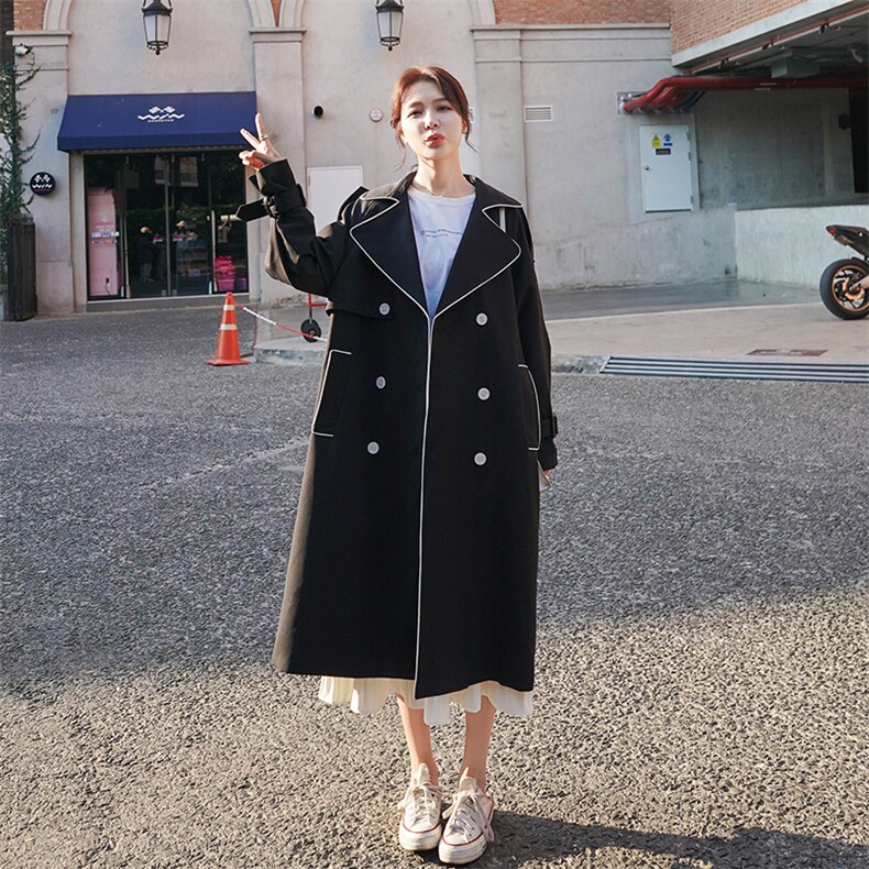 【新品】2021春秋装线条中长款风衣女255-2082-P145控198,女装风衣,浙宝288（原255）