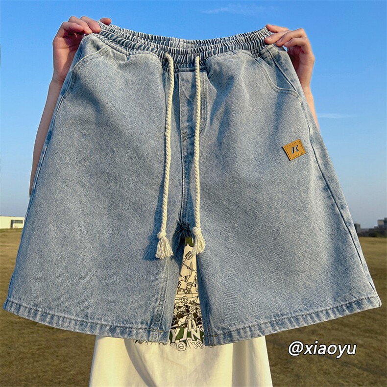 XZ616 夏季新款麻绳贴标牛仔裤休闲短裤 TY815 P45控58图片