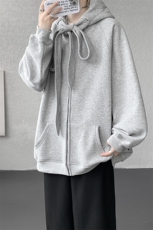 8XL-M朝牌情侣美式绑带设计连帽卫衣宽松开衫外套男女WY35P58，女装短外套，电商D206-1