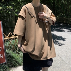 短袖t恤男夏季小众美式复古高街潮牌宽松重磅体恤衫TX247P30，男装T恤，星座410-2