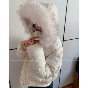 大毛领棉服女冬季新款加厚保暖短款显瘦连帽外套M206