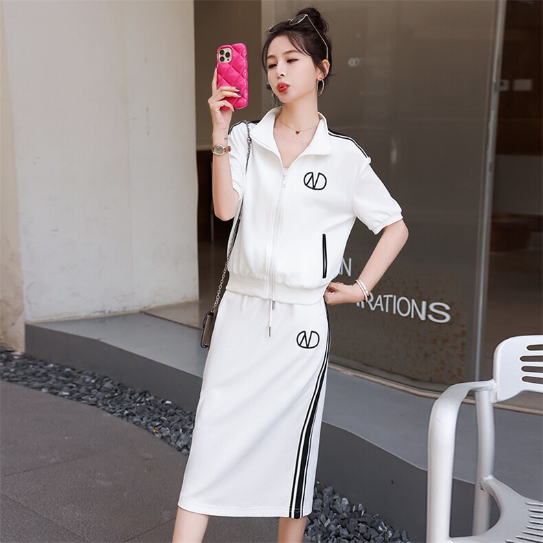 2023夏季新款优雅时尚开衫休闲修身显瘦半身裙套装两件套,女装套装/套裙,瑶迪依秀
