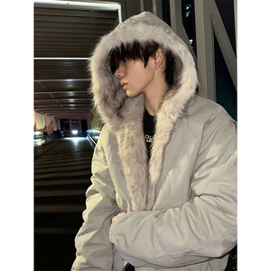 网图 A2347P120-美式座山雕加绒加厚棉服男女秋冬宽松休闲棉衣图片