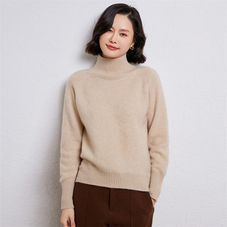 时尚百搭高领羊毛衫王菲同款羊毛显瘦修身女士毛衣,女装羊毛衫,温伦斯特羊绒