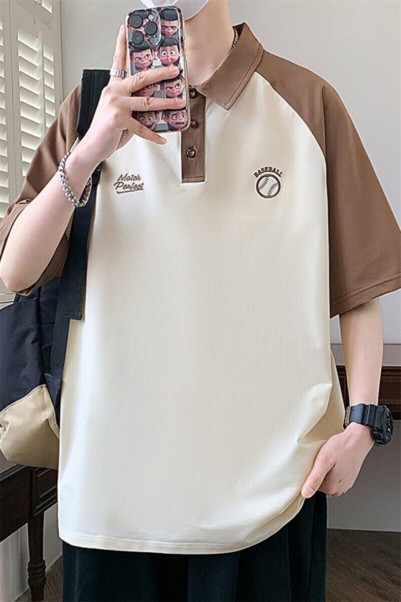 25072-特P45港风翻领短袖polo衫夏季时尚休闲T恤男打底衫,男装T恤,电商D310B