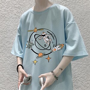HT73142-P22 华夫格t恤男短袖男大码五分袖 大皂风图片