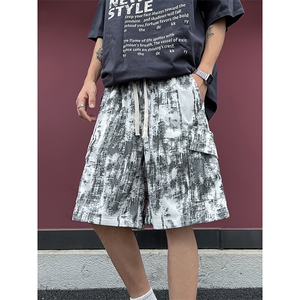 夏季美式高街cleanfi扎染大口袋工装五分短裤货号DK25151特P28