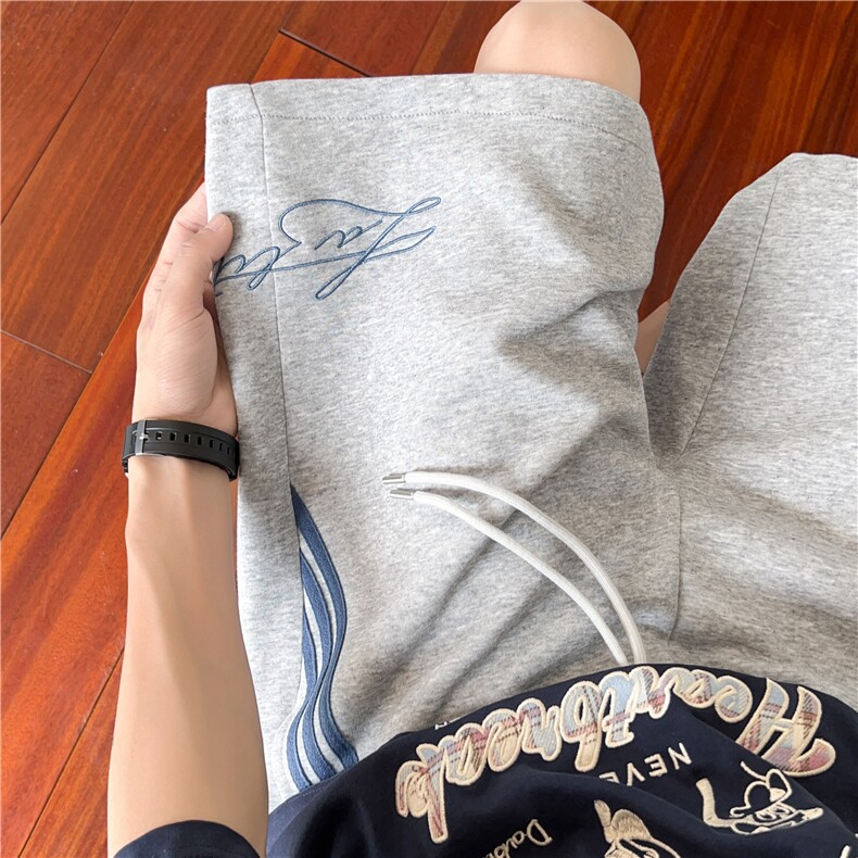 抖音品质美式运动条纹卫裤宽松休闲短裤B315-K25401-特p30控58图片