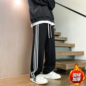 木地板新款男百搭设计感加绒港风休闲裤K186H-P50图片