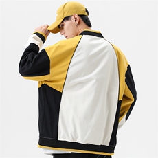 秋季宽松潮流休闲拼色棒球服情侣外套夹克EY3671-P75，男装夹克，电商B306