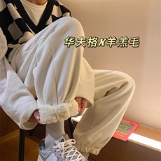 冬季羊羔绒华夫格加厚束脚休闲裤XZ604-KP46-P65控78，男装休闲裤，星座604